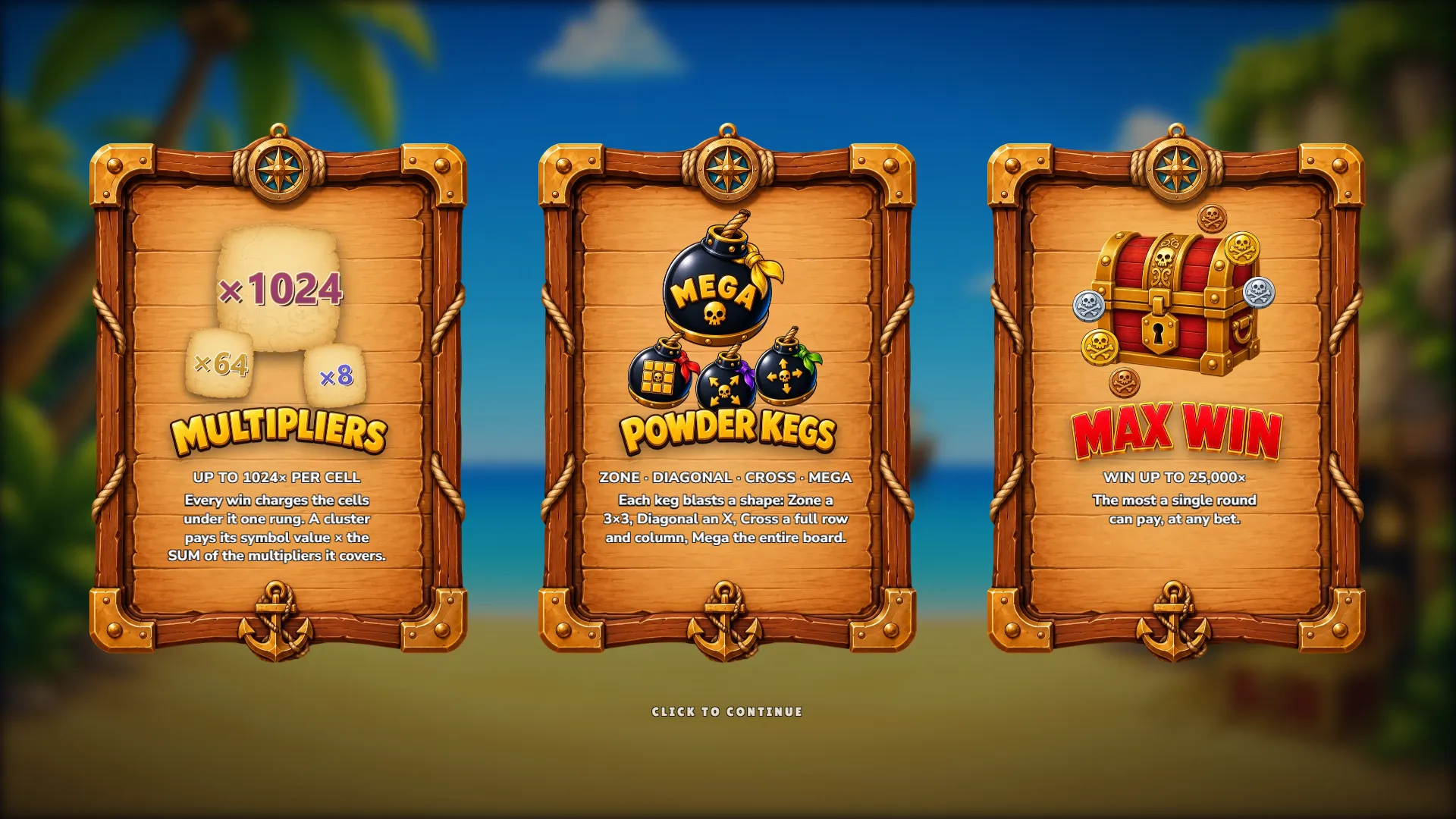 Pirate Blast 1K — Feature overview screenshot
